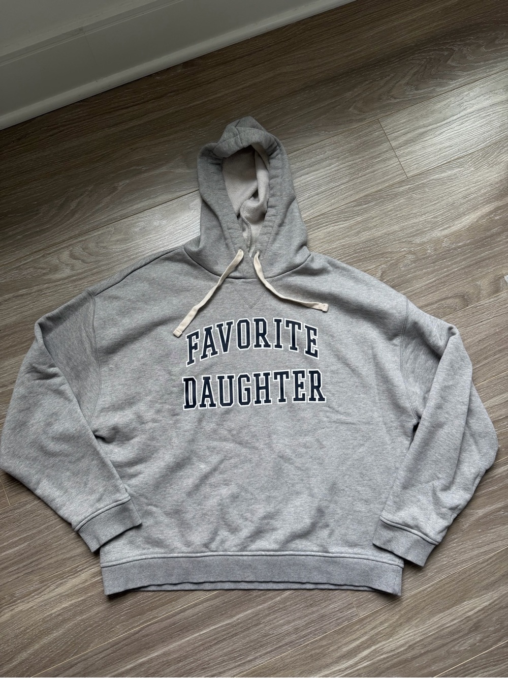 Favorite Daughter Grey The Collegiate Hoodie Sweatshirt Sz S EUC